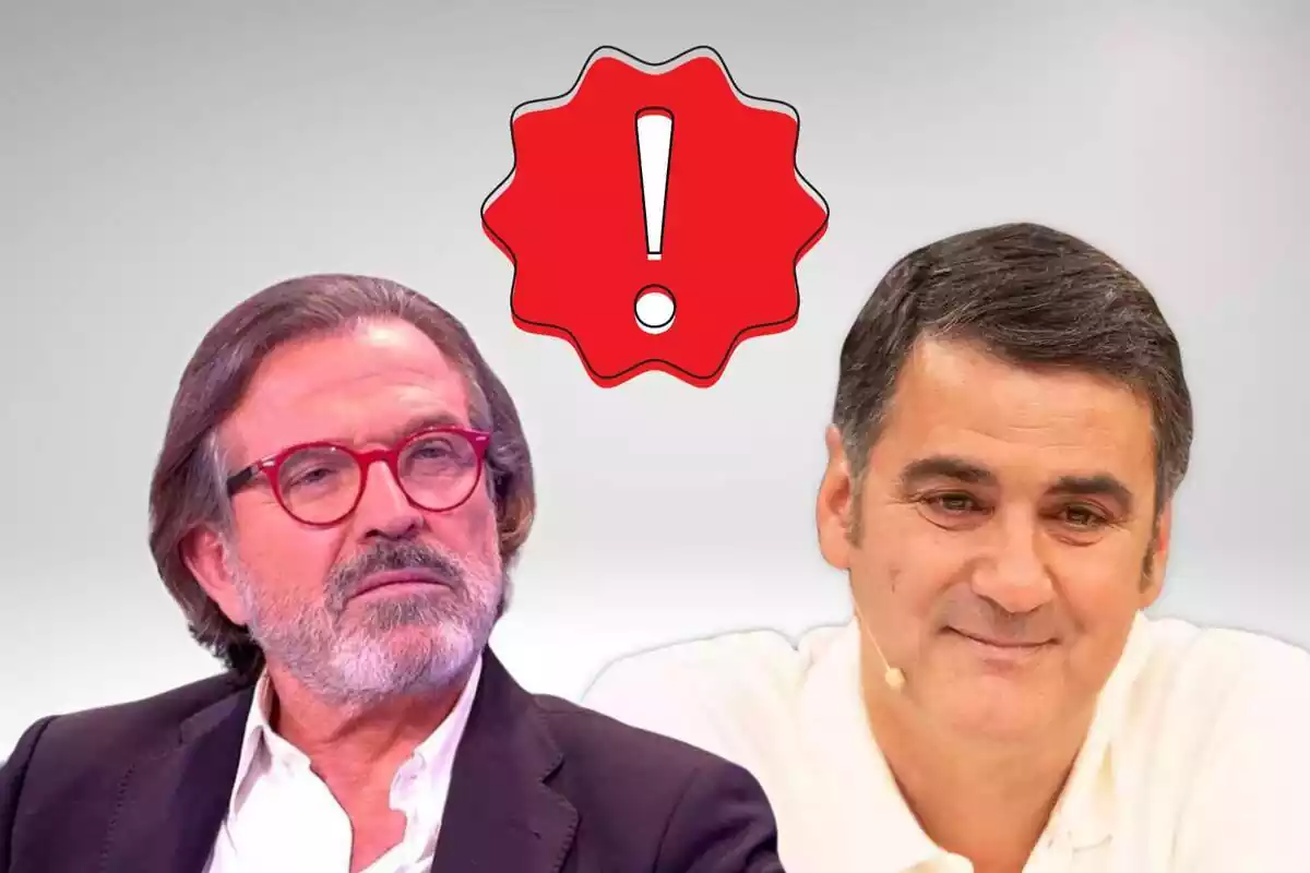 Muntatge de Jesulín de Ubrique amb Pepe Navarro i un signe d'exclamació al mig