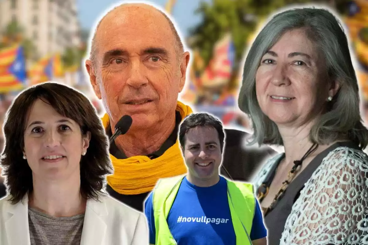 Muntatge de Dolors Feliu, Uriel Bertran, Elisenda Paluzie i Lluis Llach