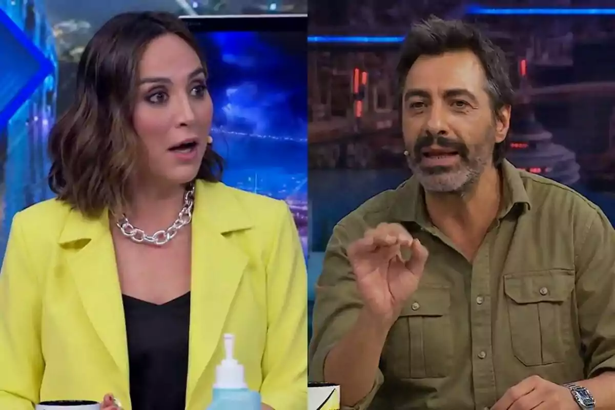 Muntatge entre Tamara Falcó i Juan del Val a 'El Hormiguero'