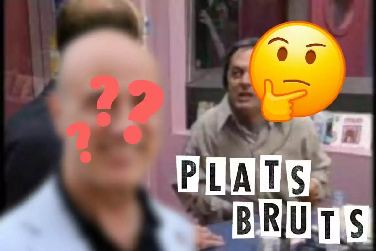 Imatge de dues persones amb emojis sobre les seves cares i el text "PLATS BRUTS" a la part inferior.