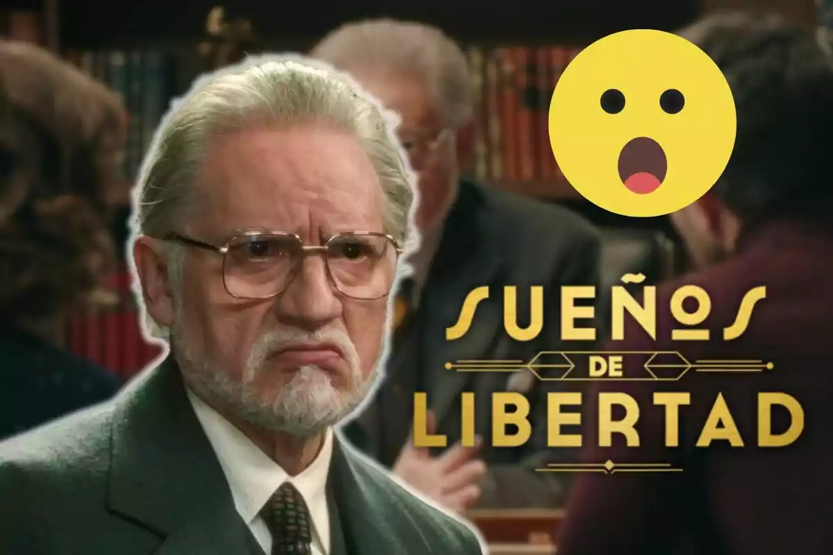 Nancho Novo con expresión seria y gafas, acompañado del texto "Sueños de Libertad" y un emoji sorprendido en la esquina superior derecha.