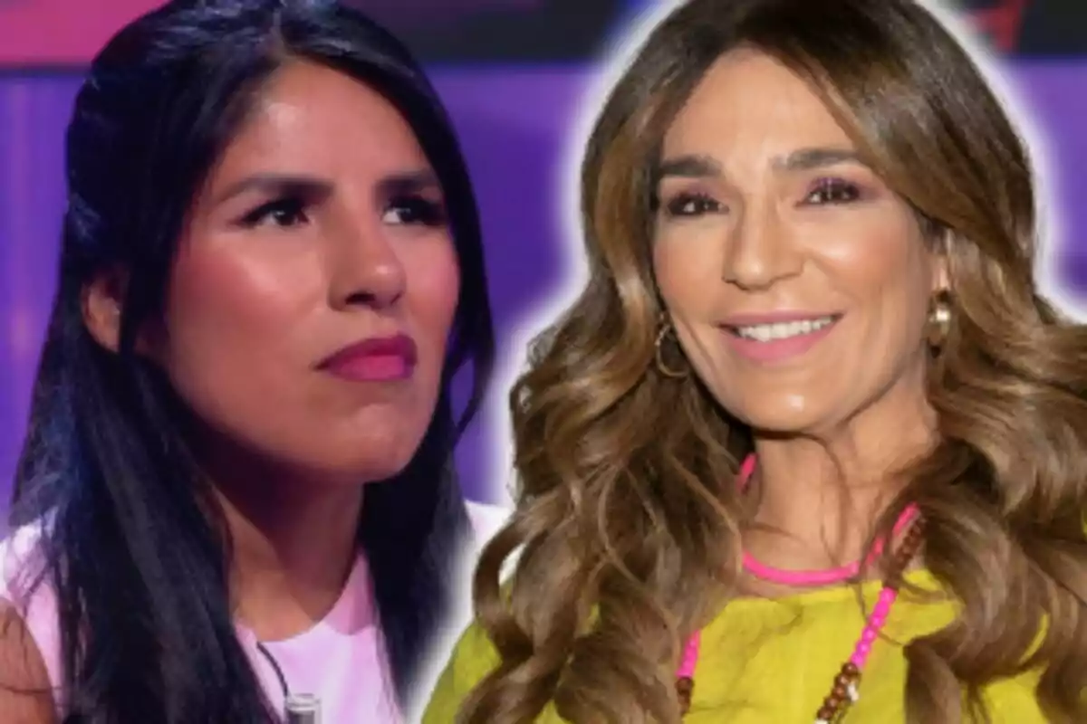 Two women, Isa Pantoja and Raquel Bollo, appear in a photo montage with different facial expressions and a blurred background.