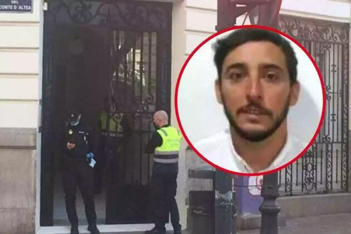 Muntatge de fotos del portal de l'assessinat i l'Alberto, l'assassí