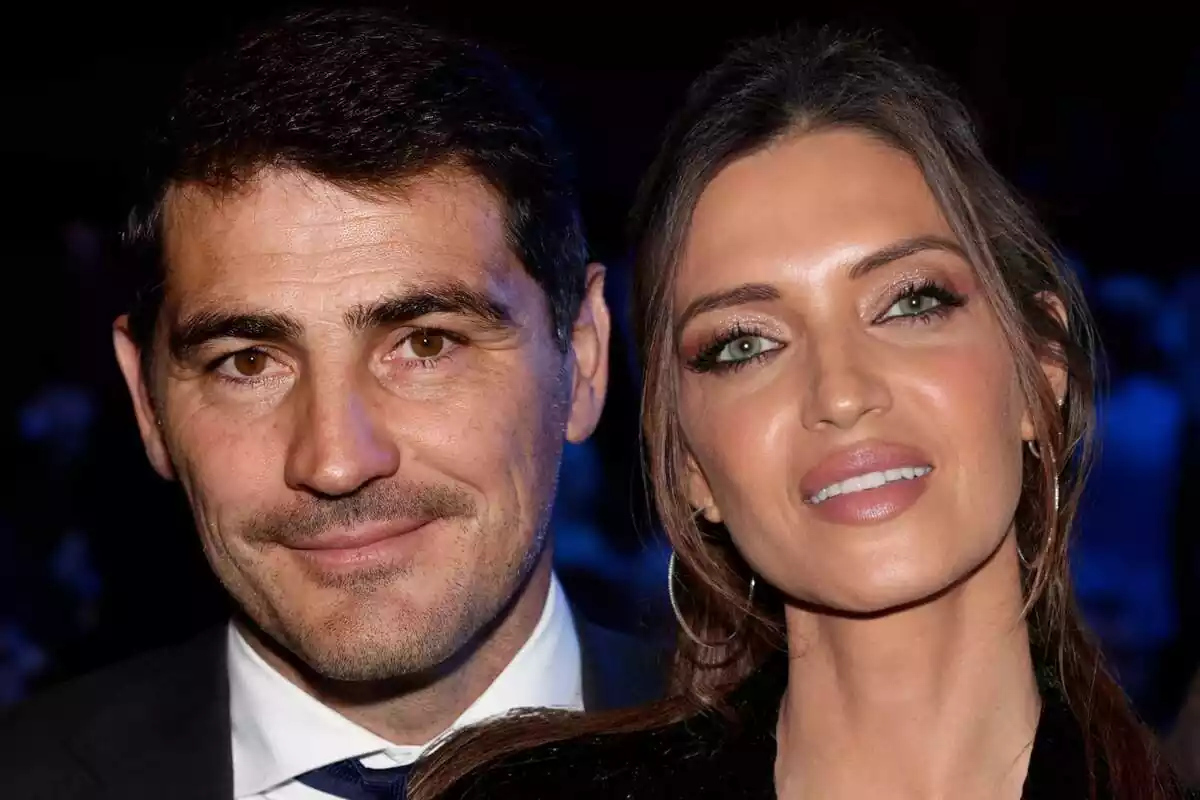 Muntatge de fotos en primer pla d'Iker Casillas i Sara Carbonero mirant a càmera amb un somriure