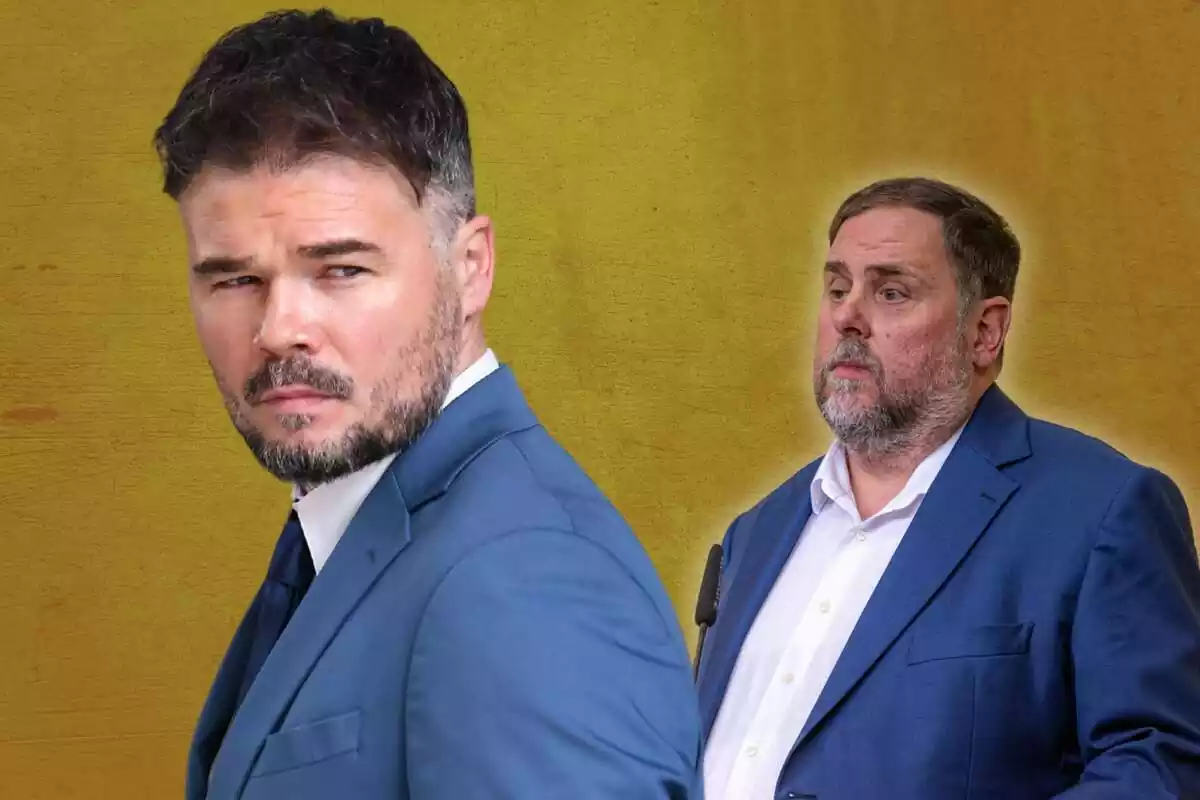 Muntatge de Rufián i Oriol Junqueras