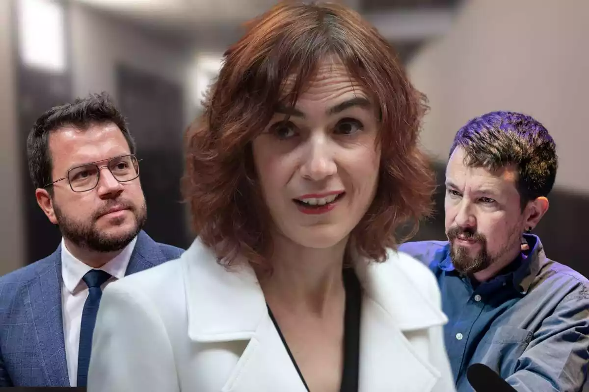 Muntatge de Gemma Ubasart, Pere Aragonès i Pablo Iglesias