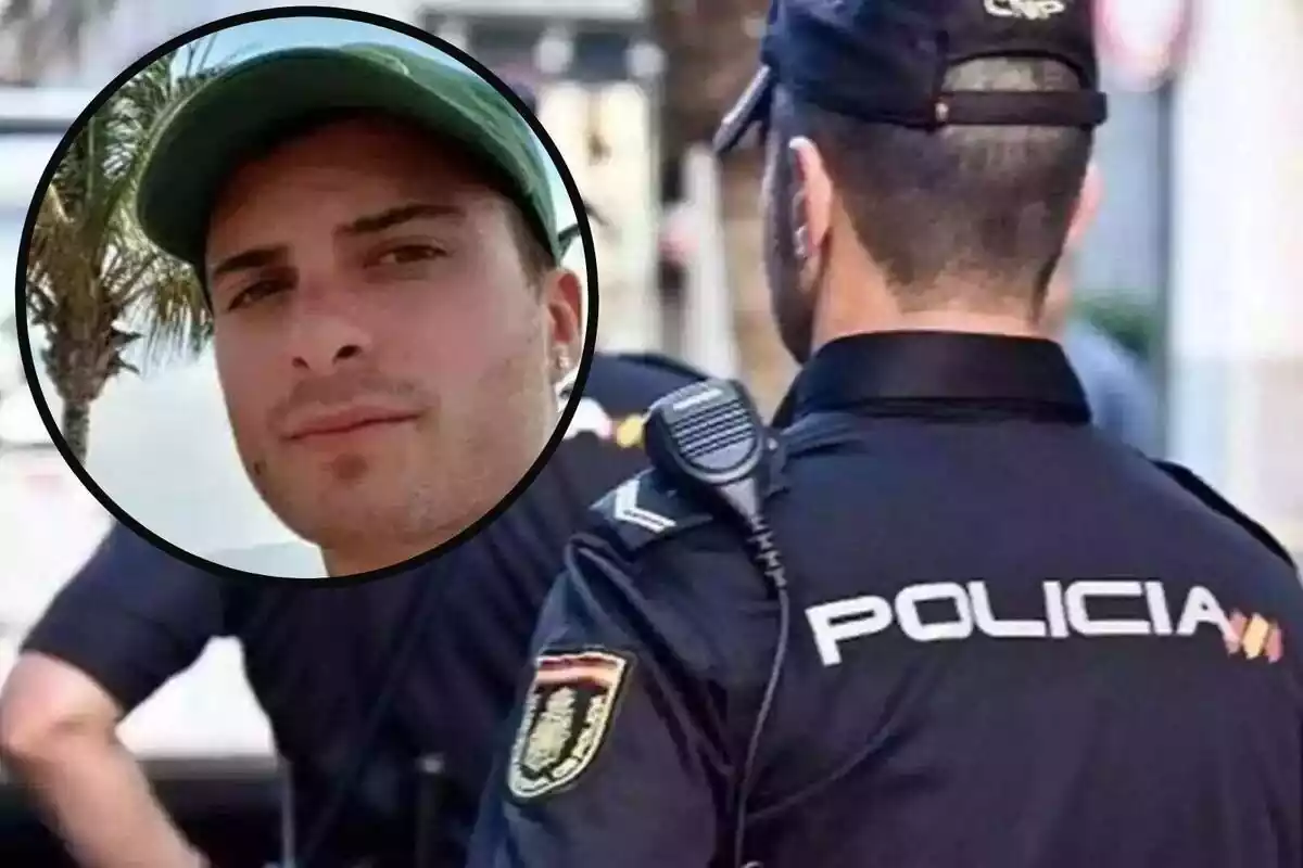 Muntatge amb el rostre de Gianmarco Fenzi i la policía