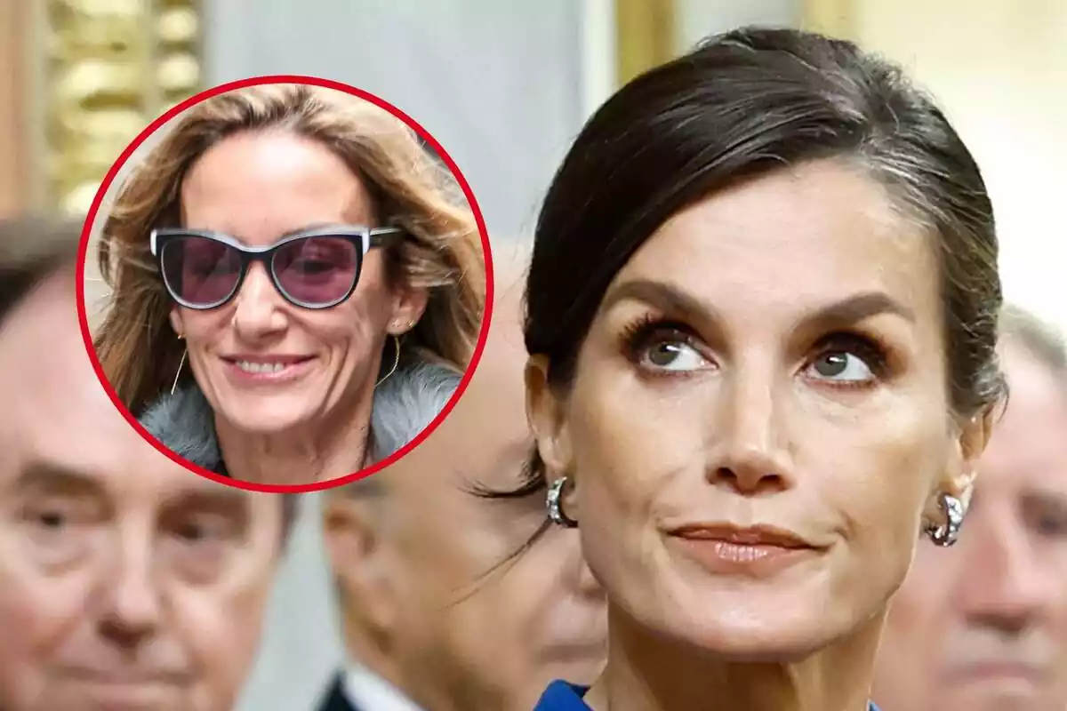 Muntatge de la reina Letizia amb la seva germana, Telma Ortiz