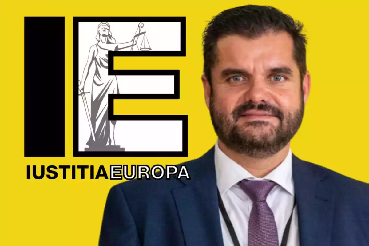 Muntatge Luis Maria Pardo i el logo de Iustitia Europa