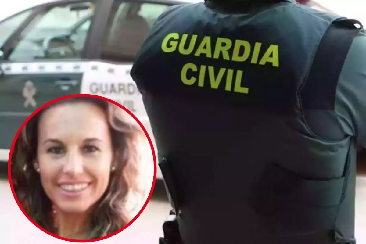 Un guàrdia civil d'esquena, i al cercle, Manuela Chavero