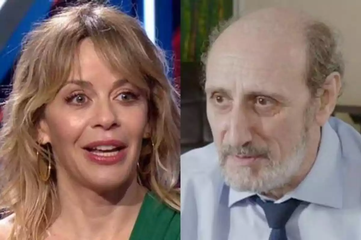 María Adánez amb la boca mig oberta a l'esquerra amb José Luis Gil seriós a La que s'acosta a la dreta