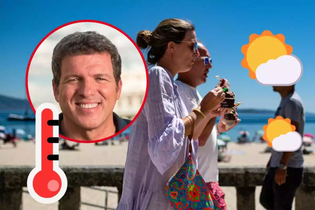 Muntatge amb Mario Picazom unes dones menjant gelat i emojis del temps Muntatge amb Mario Picazom unes dones menjant gelat i emojis del temps