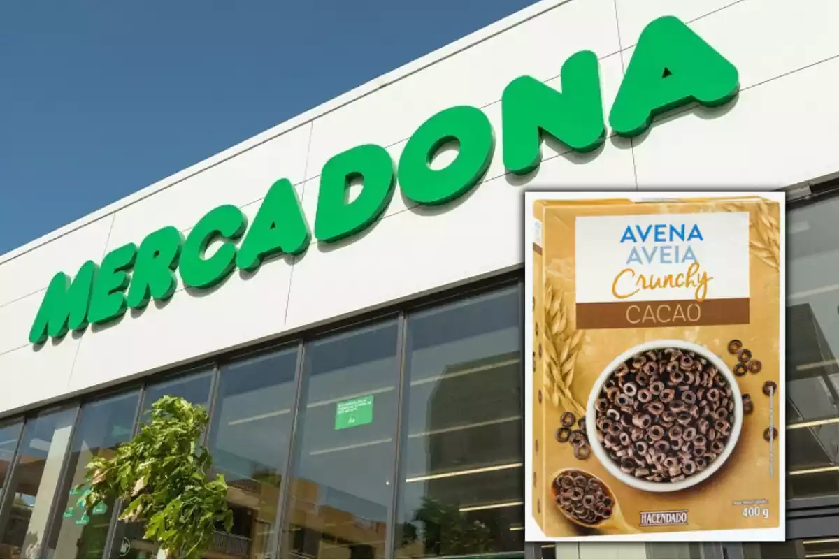 Muntatge de Mercadona amb els cereals Civada Crunchy Cacau