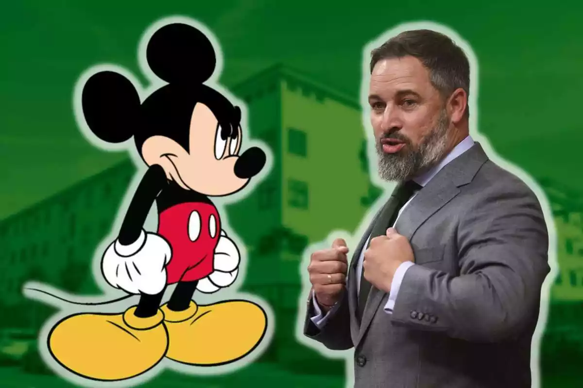 Muntatge Mickey Mouse enfadat amb Santiago Abascal