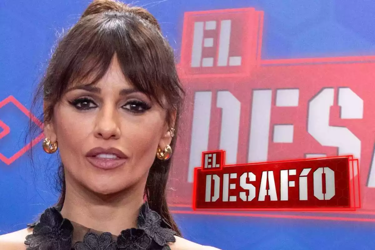 Muntatge de Mónica Cruz amb rostre neutor i cua, i el logo d''El Desafío'