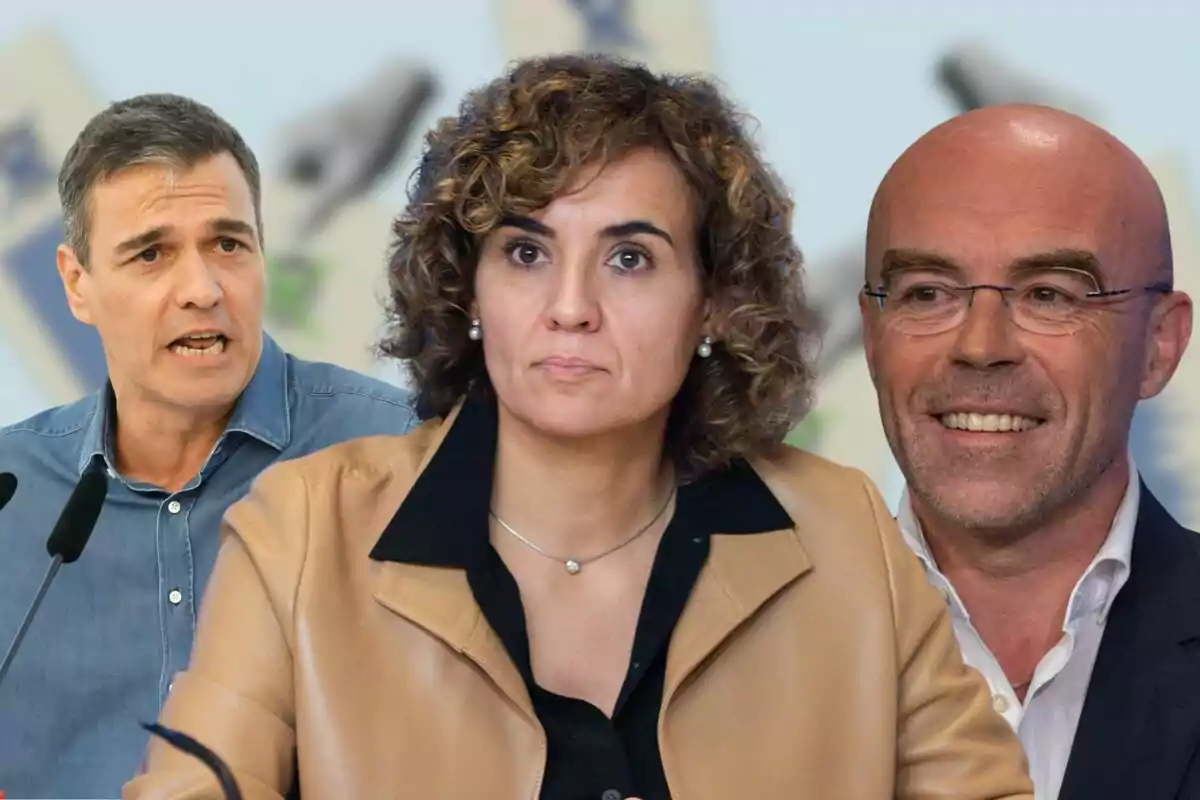 Muntatge de Pedro Sánchez, Dolors Montserrat i Jorge Buxadé