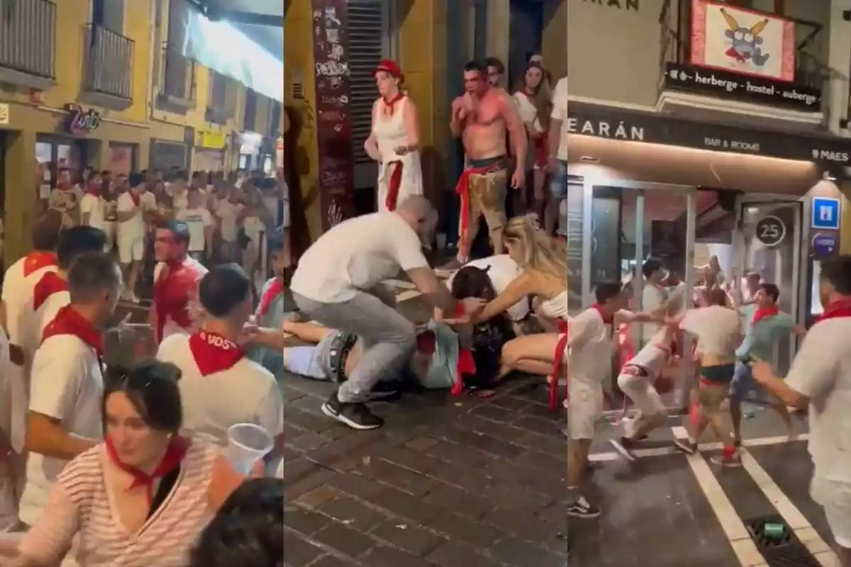 Muntatge baralla San Fermín