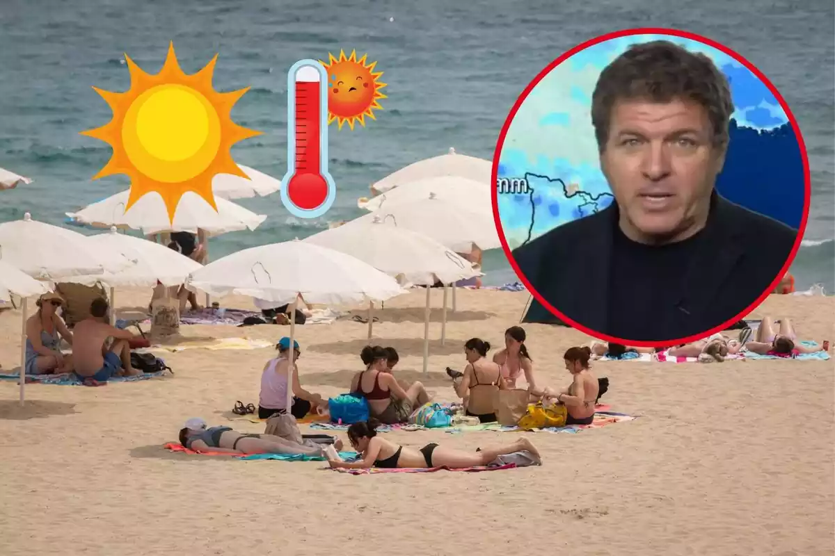 Una platja amb gent i al cercle, Mario PIcazo Una platja amb gent i al cercle, Mario PIcazo