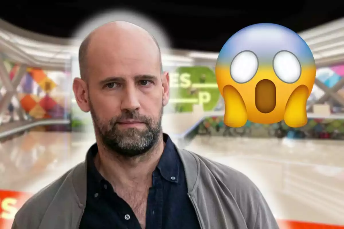 Gonzalo Miró con barba en un entorno moderno con un emoji de sorpresa superpuesto.