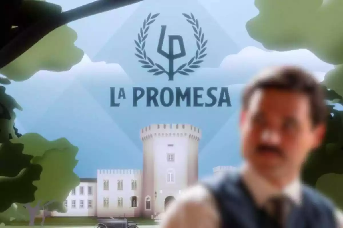 Muntatge de la portada de 'La Promesa' i Arturo Sancho desenfocat
