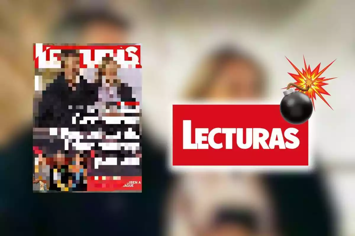 Muntatge de la portada de 'Lecturas' on surt Genoveva Casanova i Federico de Dinamarca junts