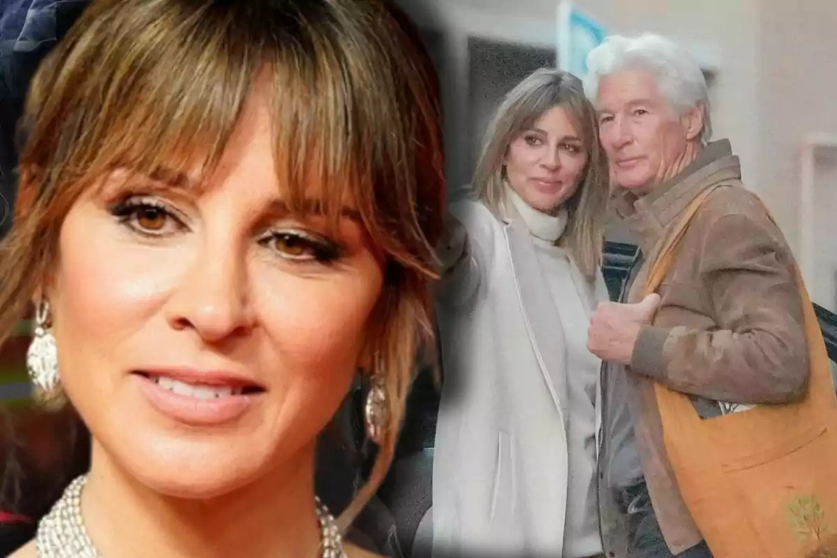 Close-up montage of Alejandra Silva smiling and an image of her with Richard Gere on the street