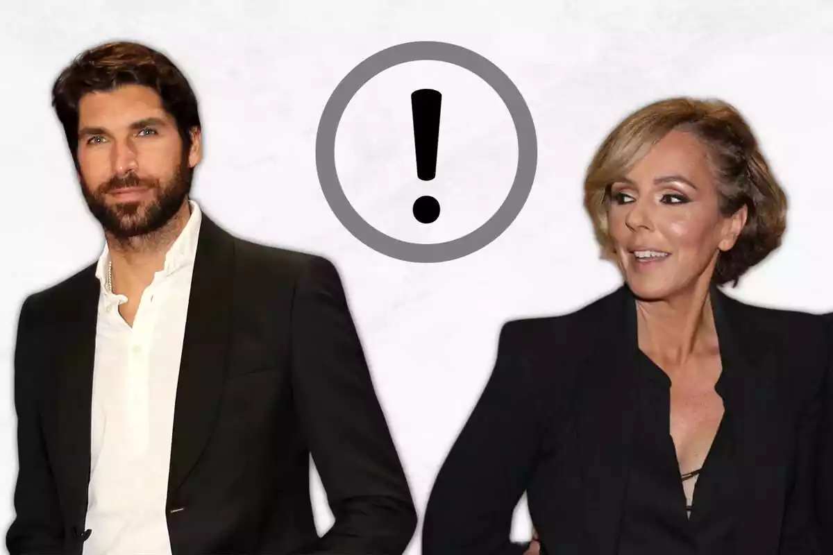 Muntatge de Rocío Carrasco i Cayetano Rivera amb exclamació Muntatge de Rocío Carrasco i Cayetano Rivera amb exclamació