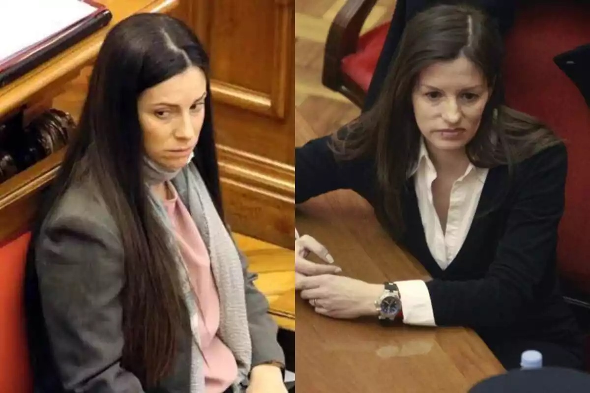 A l'esquerra, Rosa Peral en un judici. A la dreta, Angie Molina, en un judici. Totes dues són enemigues a la presó