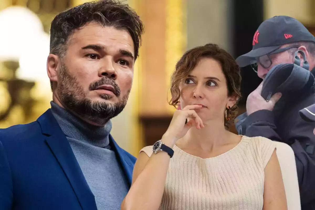 Muntatge de Gabriel Rufián amb Ayuso i Koldo Garcia