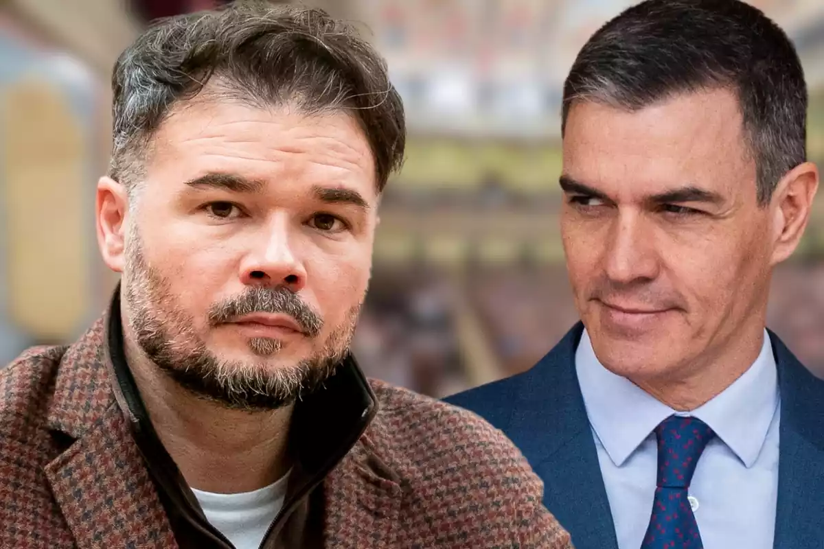 Muntatge de Gabriel Rufián amb Pedro Sánchez