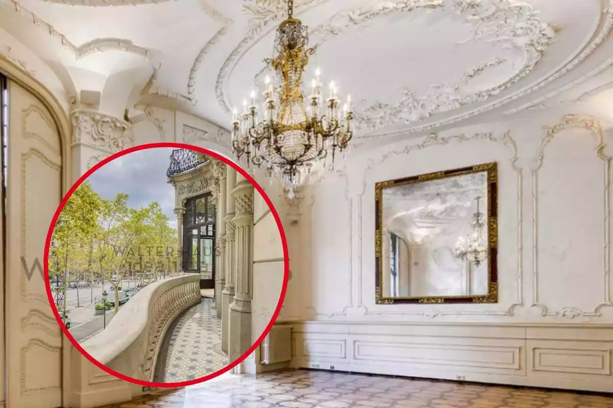 Muntatge saló i terrassa del palauet de Barcelona en venda