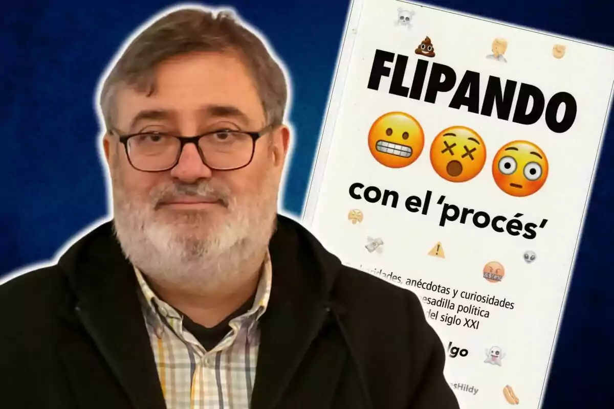 Muntatge de Sergio Fidalgo i el seu llibre Flipando con el proceso