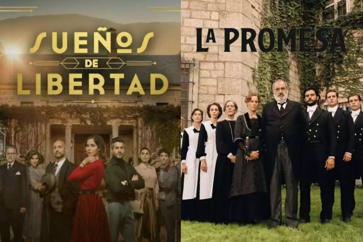 Muntatge amb els cartells de presentació de 'Somnis de Llibertat' i 'La Promesa'
