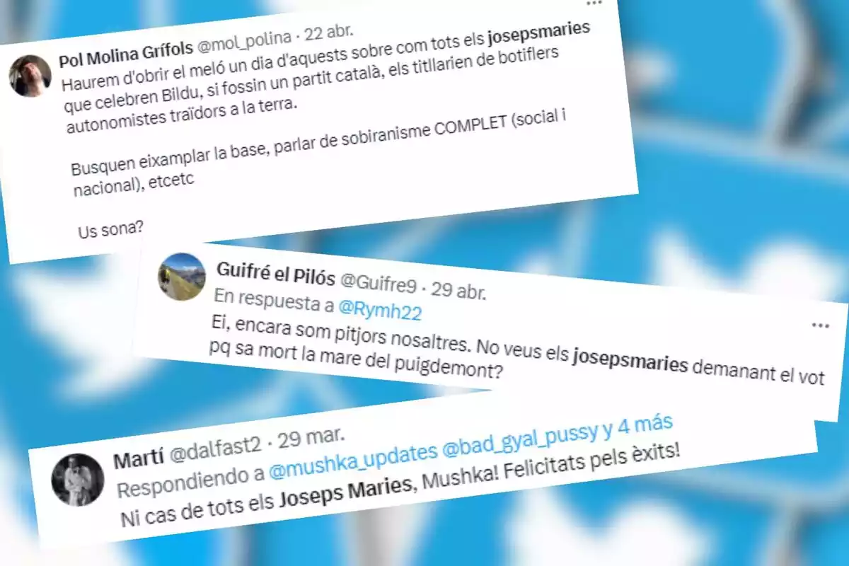 Muntatge amb tuits sobre els Josep Maries