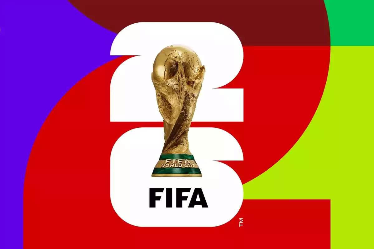FIFA World Cup 2026 logo with the trophy in the center and vibrant background colors. FIFA World Cup 2026 logo with the trophy in the center and vibrant background colors.