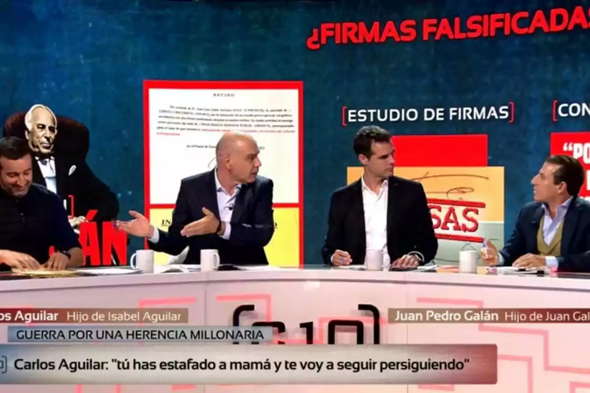 Nacho Abad i David Aleman juntament amb dos convidats discuteixen a Codi 10 sobre un cas d'herència milionària i firmes falsificades.