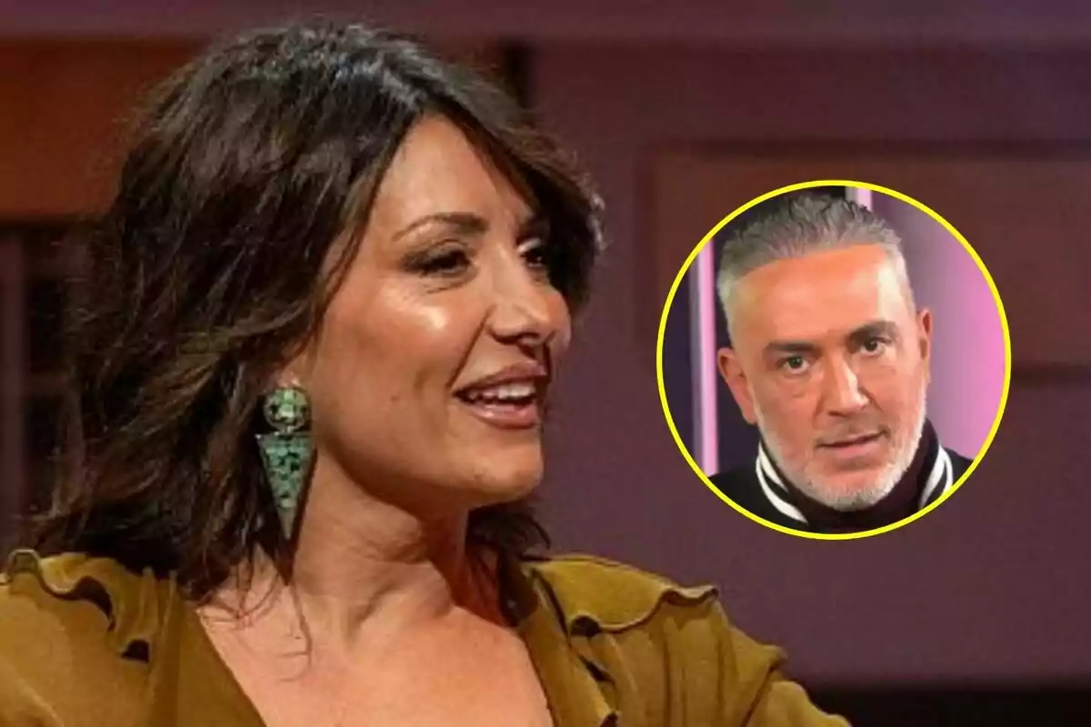 Nagore Robles somrient amb arracades grans a Al cel amb ella i Kiko Hernández en un cercle groc a Tentacles a la cantonada superior dreta.