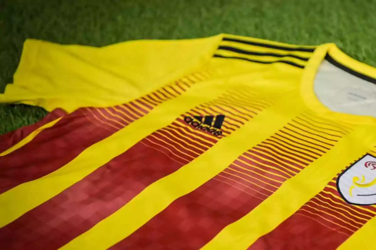 Imatge de la nova samarreta de la Federació Catalana de Futbol Imatge de la nova samarreta de la Federació Catalana de Futbol