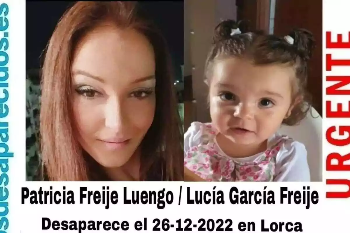 Cartell de SOS Desaparecidos de Patricia Freije Luengo i la seva filla