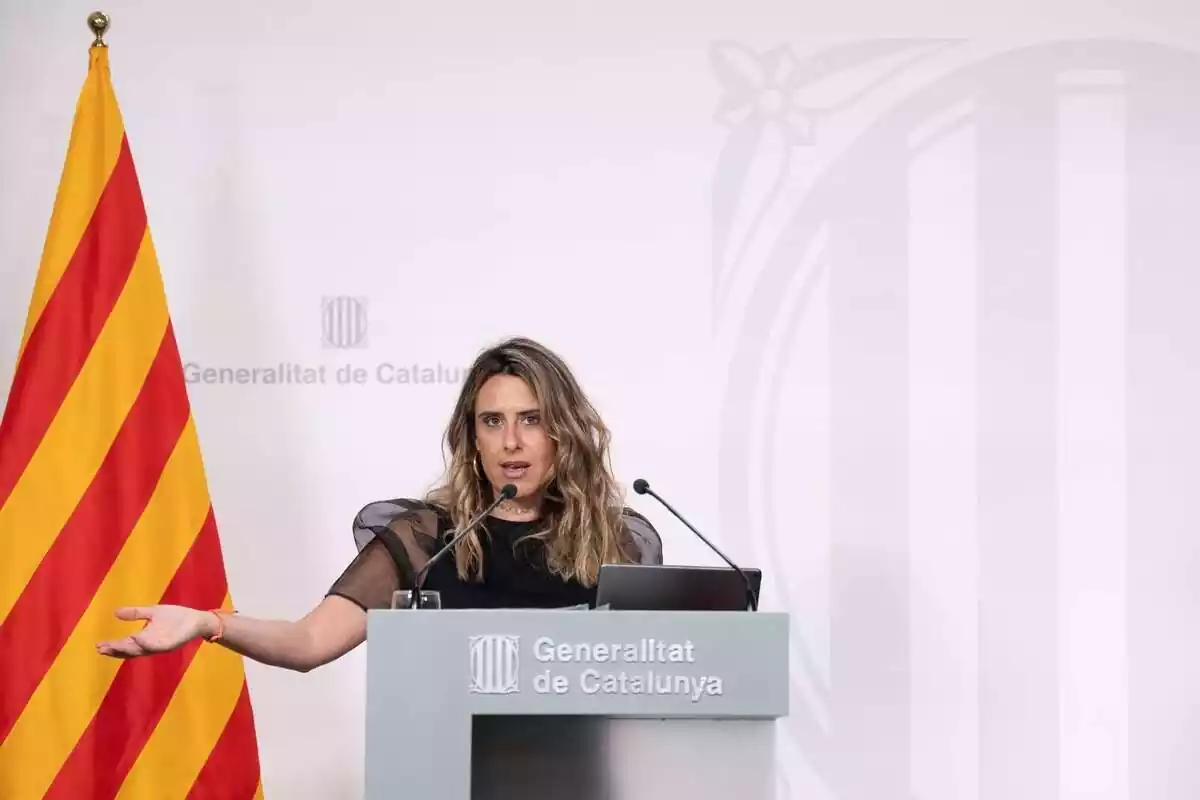 La portaveu del Govern, Patrícia Plaja, durant una roda de premsa després de la reunió del Consell Executiu, al Palau de la Generalitat