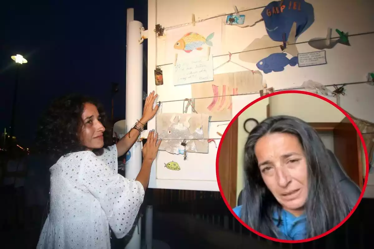 Imatge de fons de Patricia Ramírez mare del nen Gabriel Cruz, penjant un cartell on diu 'Avui Gabriel s'ha fet justícia', a més d'una altra imatge en primer pla en un vídeo de Youtube