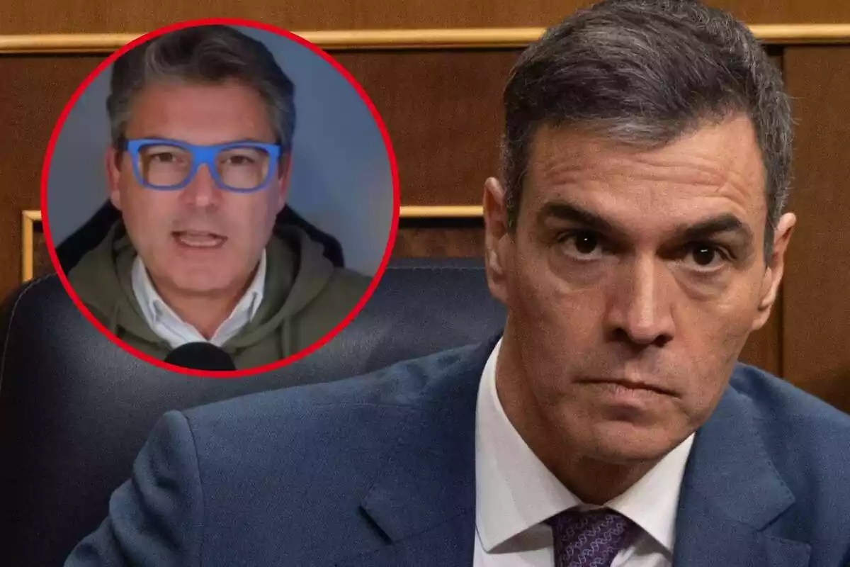 Imatge de fons de Pedro Sánchez durant la votació de la Llei d'amnistia, en una sessió plenària, al Congrés dels Diputats i altres imatges de Marc Vidal en un vídeo del seu canal de Youtube