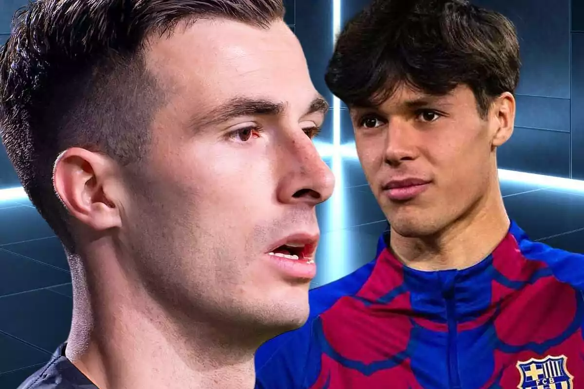 Iñaki Penya de perfil al costat de Diego Kochen amb la samarreta del FC Barcelona