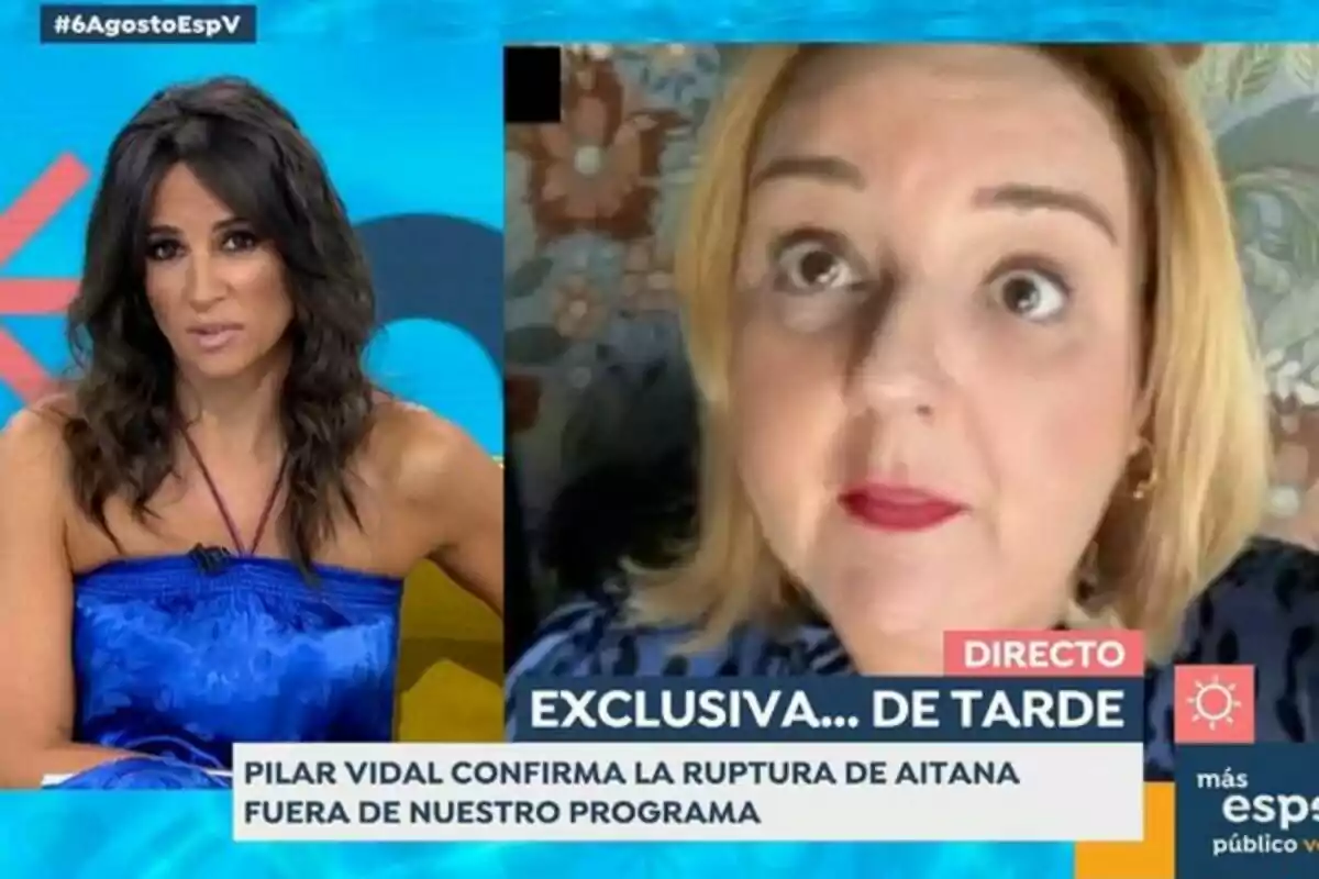 Captura de Pilar Vidal entrando en videollamada en Espejo Público hablando con Lorena García