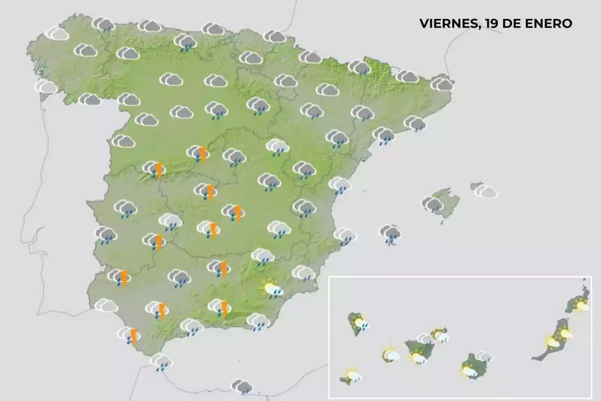 Mapa del temps del 19 de gener Mapa del temps del 19 de gener