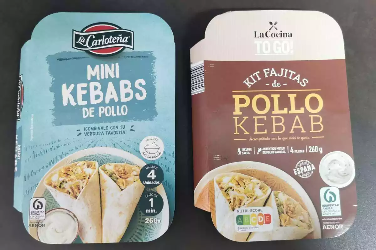 mini kebabs de pollastre d'Eroski i kit faixetes de pollastre kebab d'Aldi mini kebabs de pollastre d'Eroski i kit faixetes de pollastre kebab d'Aldi