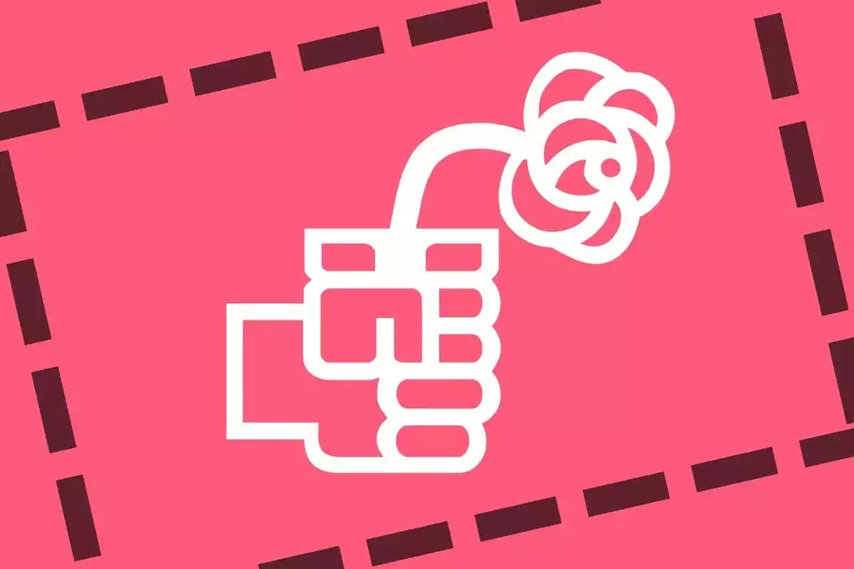 Imatge de la rosa del logotip del PSOE mustia