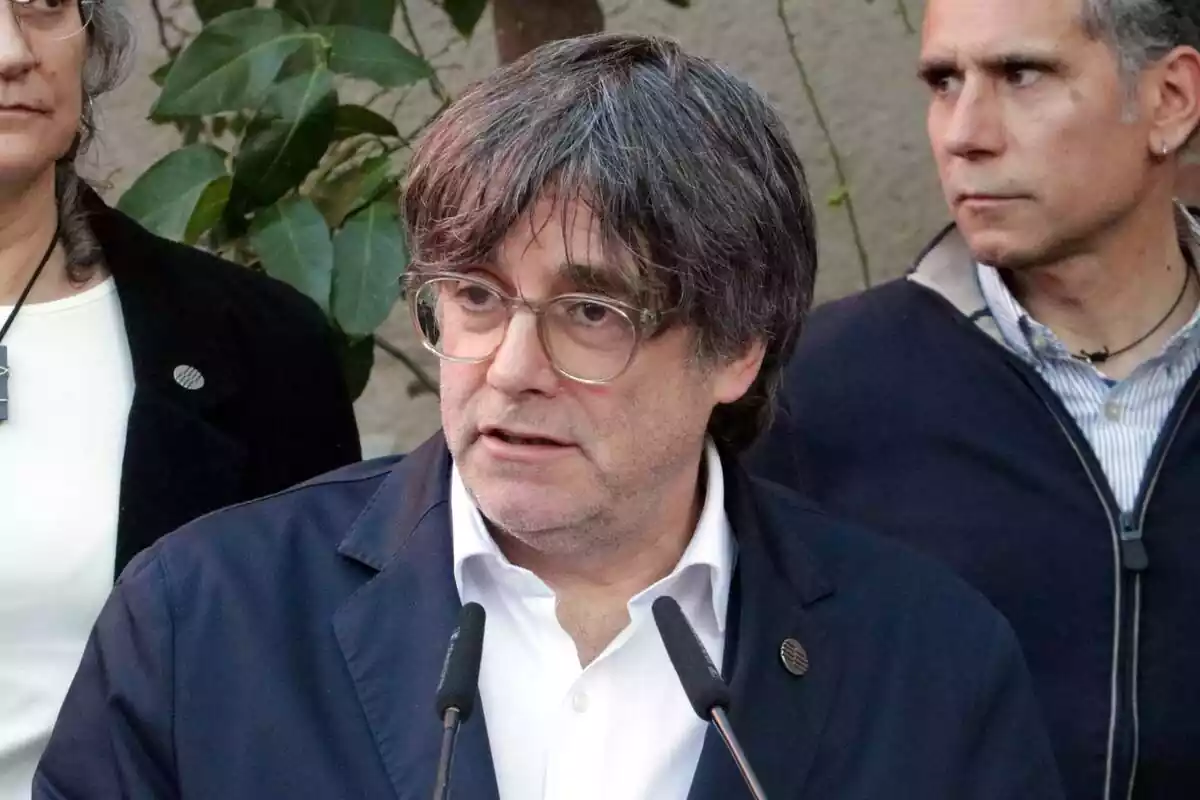 Puigdemont en una rueda de prensa