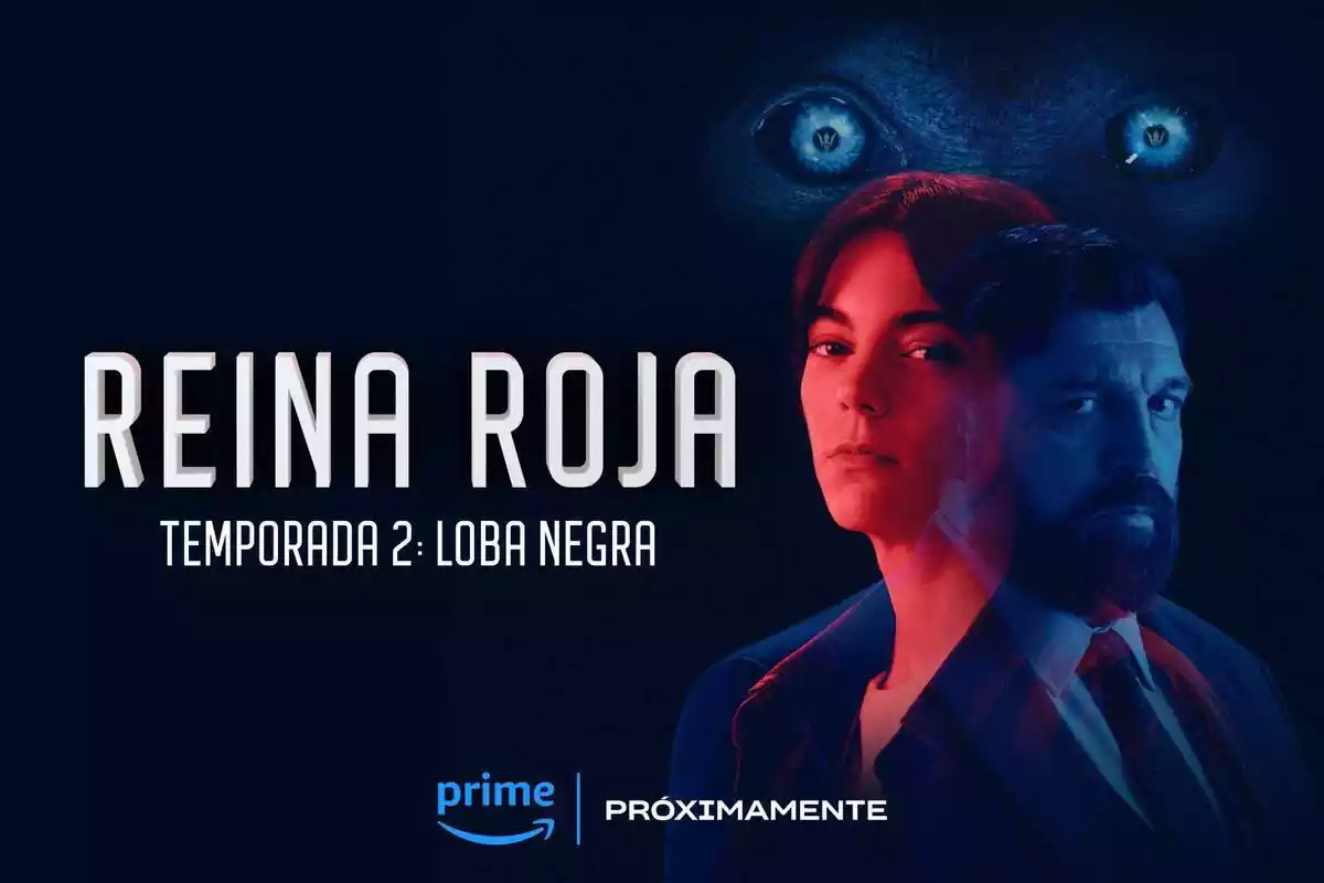 Cartel de la segunda temporada de Reina Roja con Vicky Luengo y Hovik Keuchkerian en Prime Video