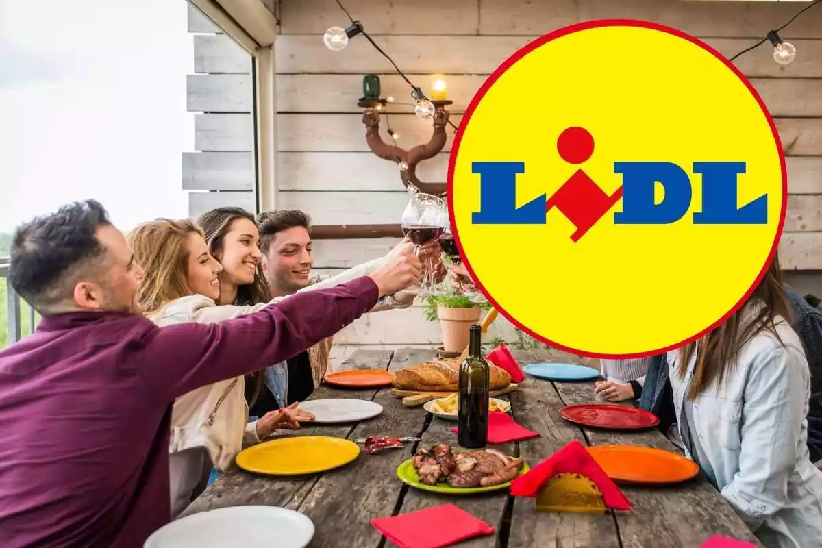 Reunió d´amics i logo de Lidl